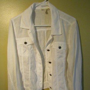 Eileen Fisher Linen Button Up Jacket